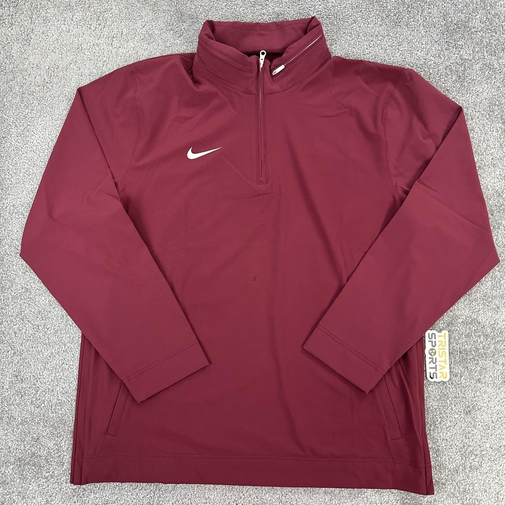 Nike Football Coaches Jacket Mens Large 1/4 Zip Hooded Long Sleeve